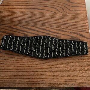 NWT Lord & Taylor Vintage Women’s Beaded Cummerbund Belt, Black and Silver S/M